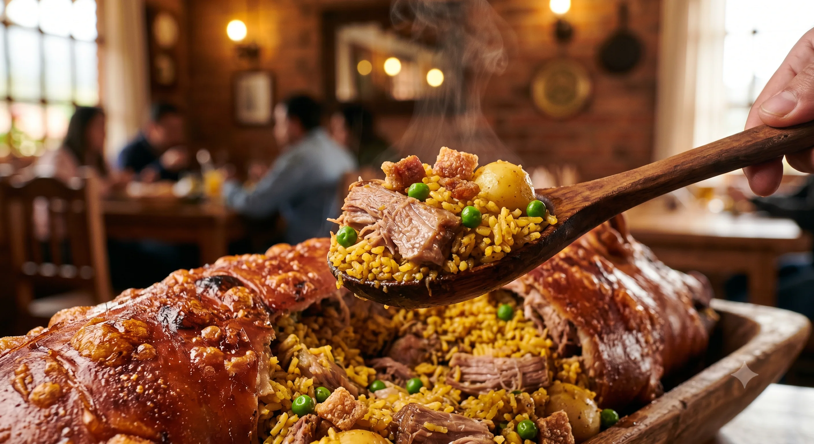 Cazuela de Lechona con chicharrón